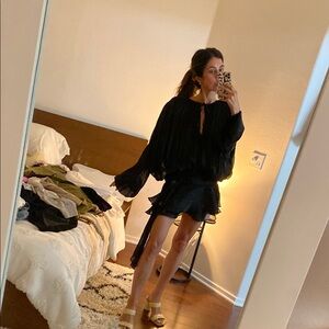 Chic Black Ruffled Dress